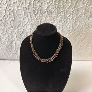 Necklace Vintage Beaded Multi-strand Brown Fashion Jewelry Seed Beaded Elegant